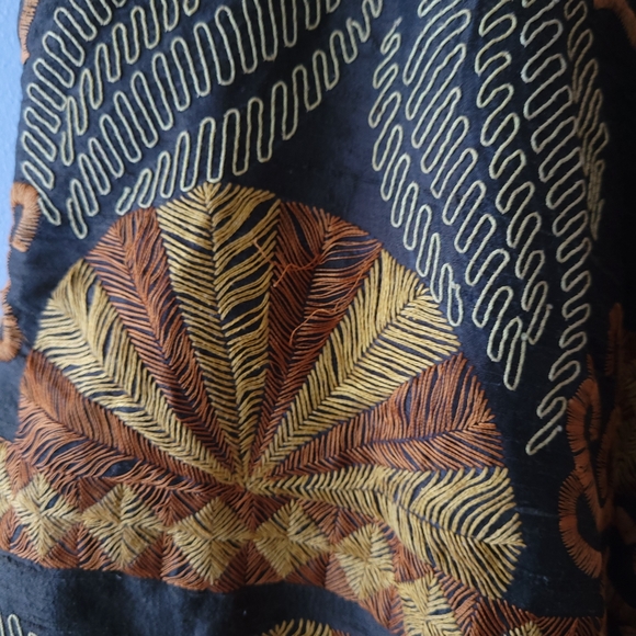 DRIES VAN NOTEN floral embroidered 100% silk midi skirt - Picture 3 of 11